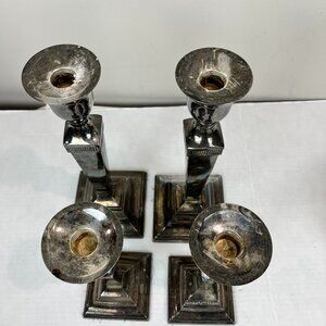 Pottery Barn Set of 2 12" silverplate candlesticks